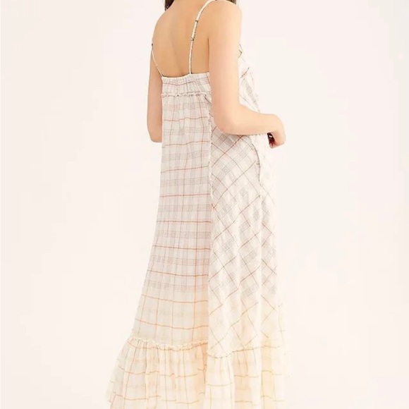 Free People Plaid City Maxi Midi Cotton Dress New XS - Picture 7 of 7